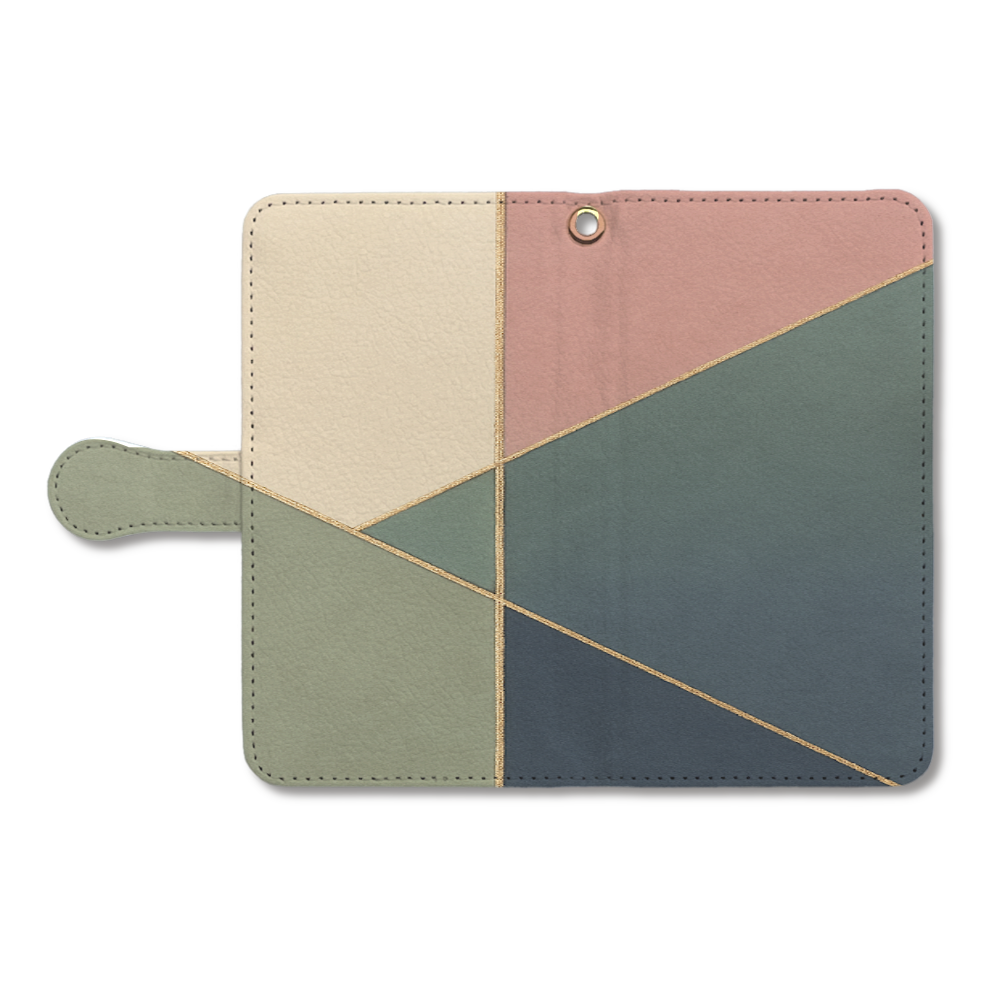 【GEOMETRIC GRACE】上品な北欧モダン 手帳型スマホケース（ベルト付き／Android M）