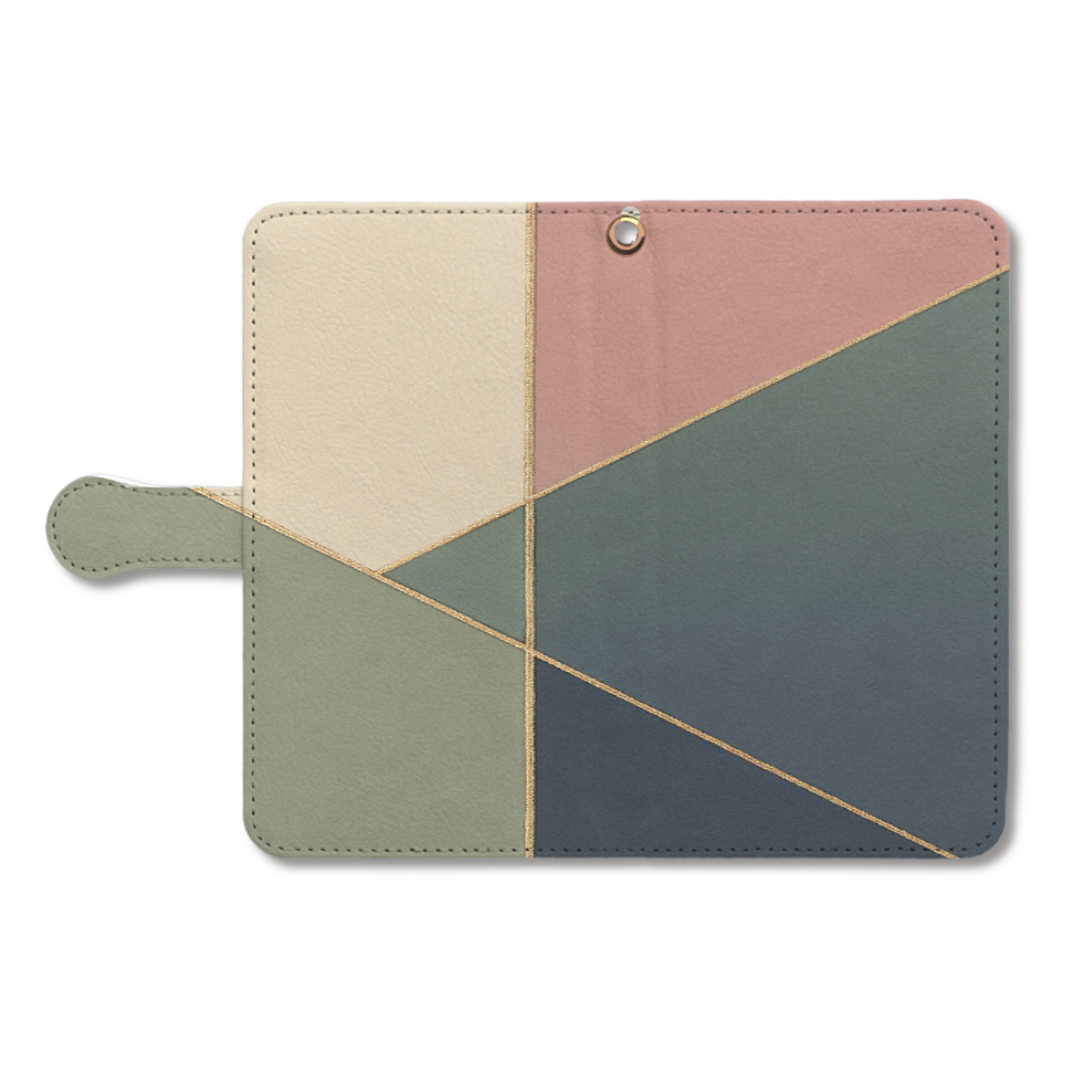 【GEOMETRIC GRACE】上品な北欧モダン 手帳型スマホケース（ベルト付き／Android L）