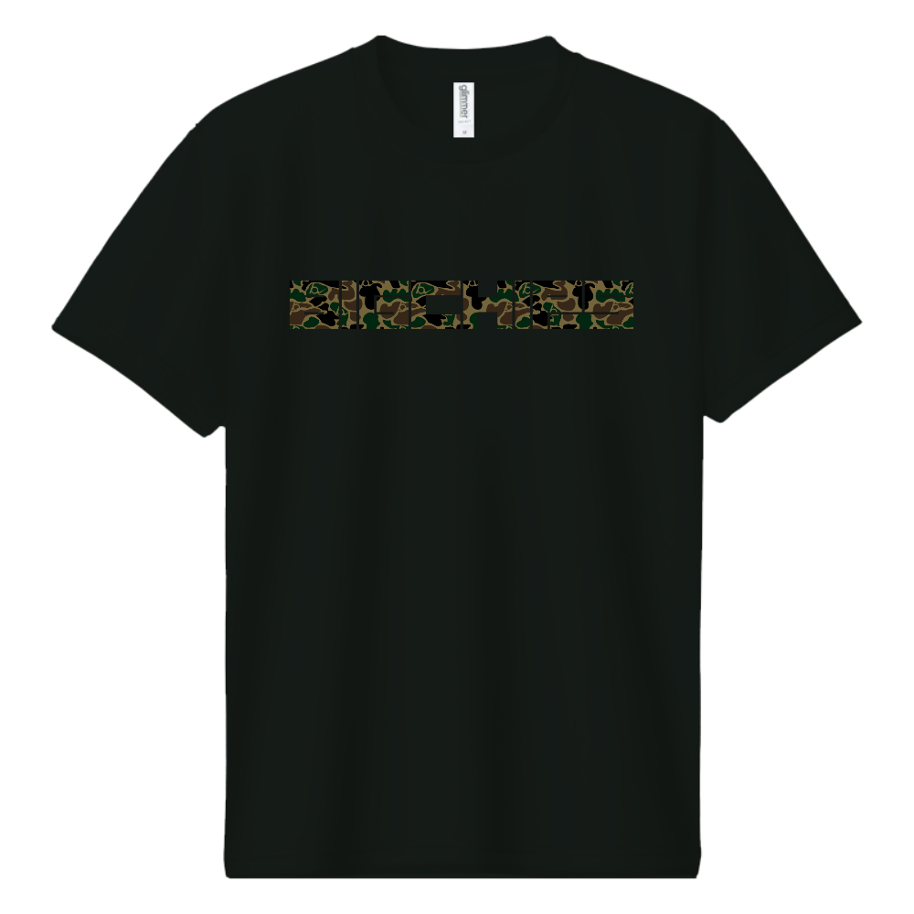 BIGCHIPS027-001 SquareLogo001 A緑カモフラ ドライTシャツ 全色OK