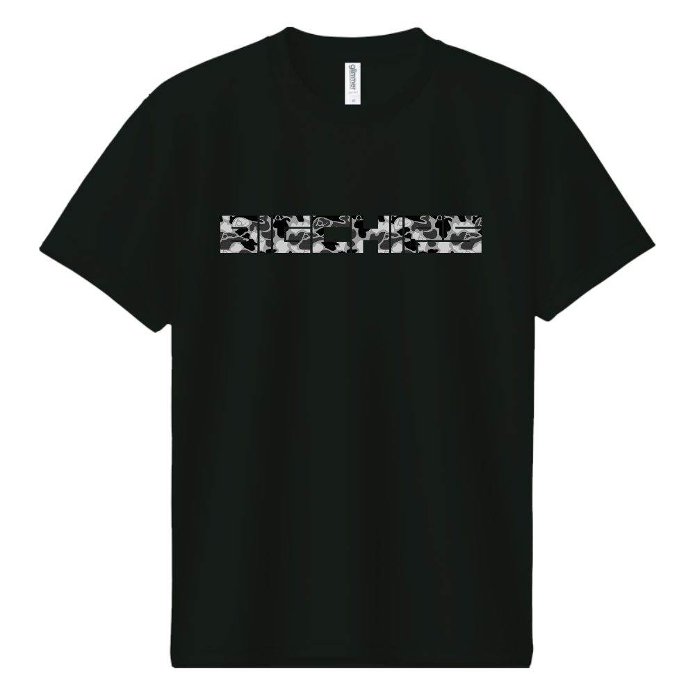 BIGCHIPS027-002 SquareLogo001 B灰カモフラ ドライTシャツ 全色OK