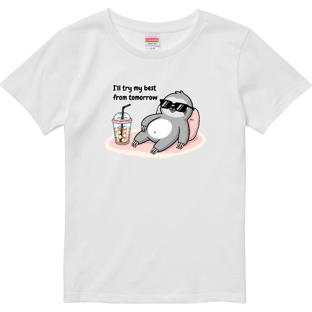 【いつか本気出す?】自虐系ゆるかわナマケモノTシャツ | 永遠の「明日から」宣言T 第2弾!!