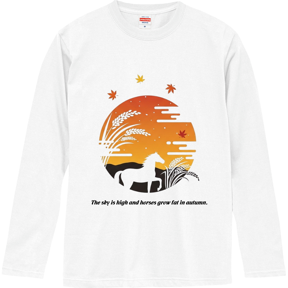 [ロングTシャツ] The sky is high and horses grow fat in autumn