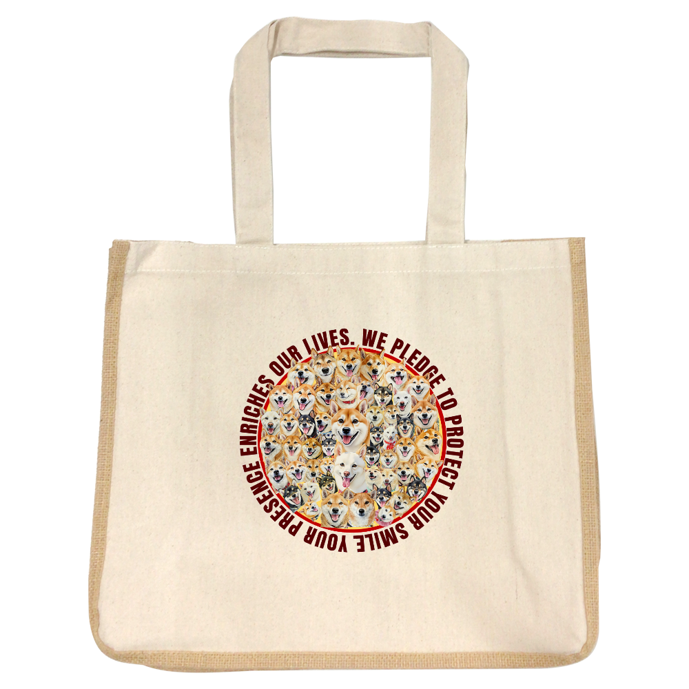 ジュート＆キャンバスコンビトート（L）Sample