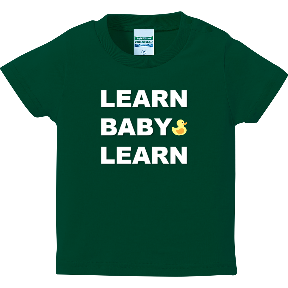 LEARN BABY LEARN ベビーTシャツ(アイビーグリーン)