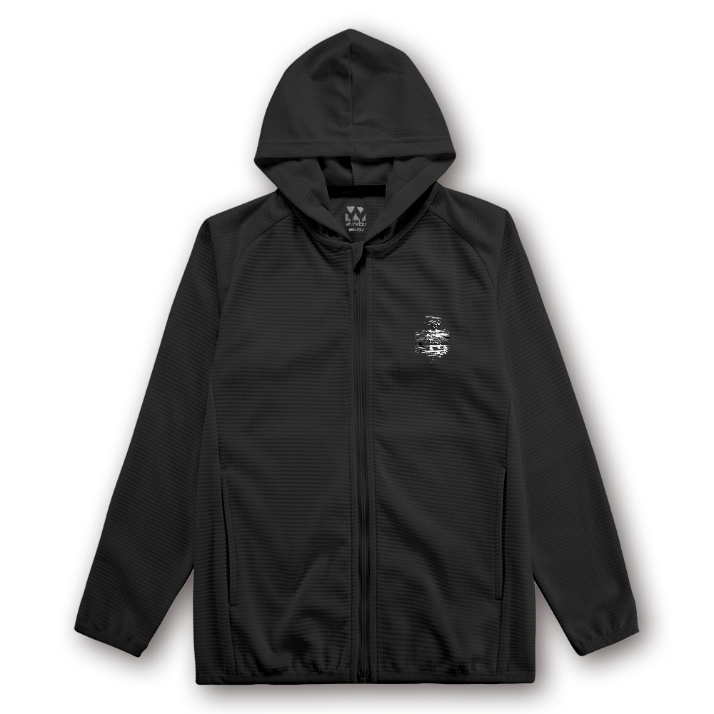 /WoKoERu LOGO3 フィットネスパーカー 黒 ポリエステル100% 動きやすいよ！