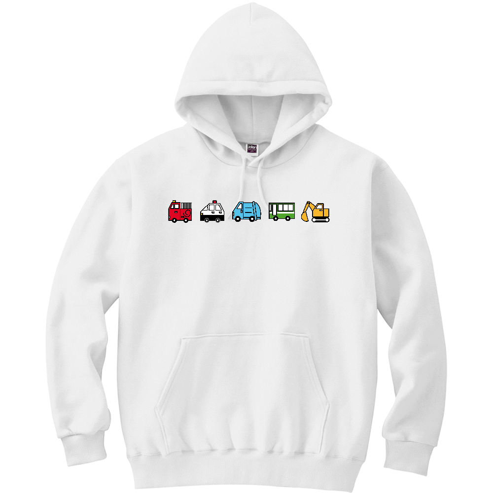 【乗り物】軽量プルパーカー｜消防車・パトカー・ゴミ収集車・バス・ショベルカー