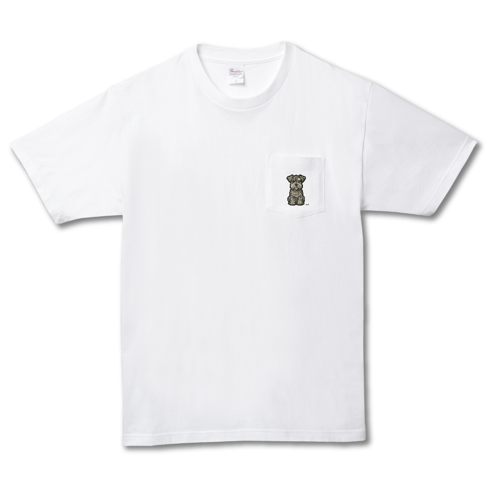 ミニチュアシュナウザーTシャツ_ポケットワンポイント