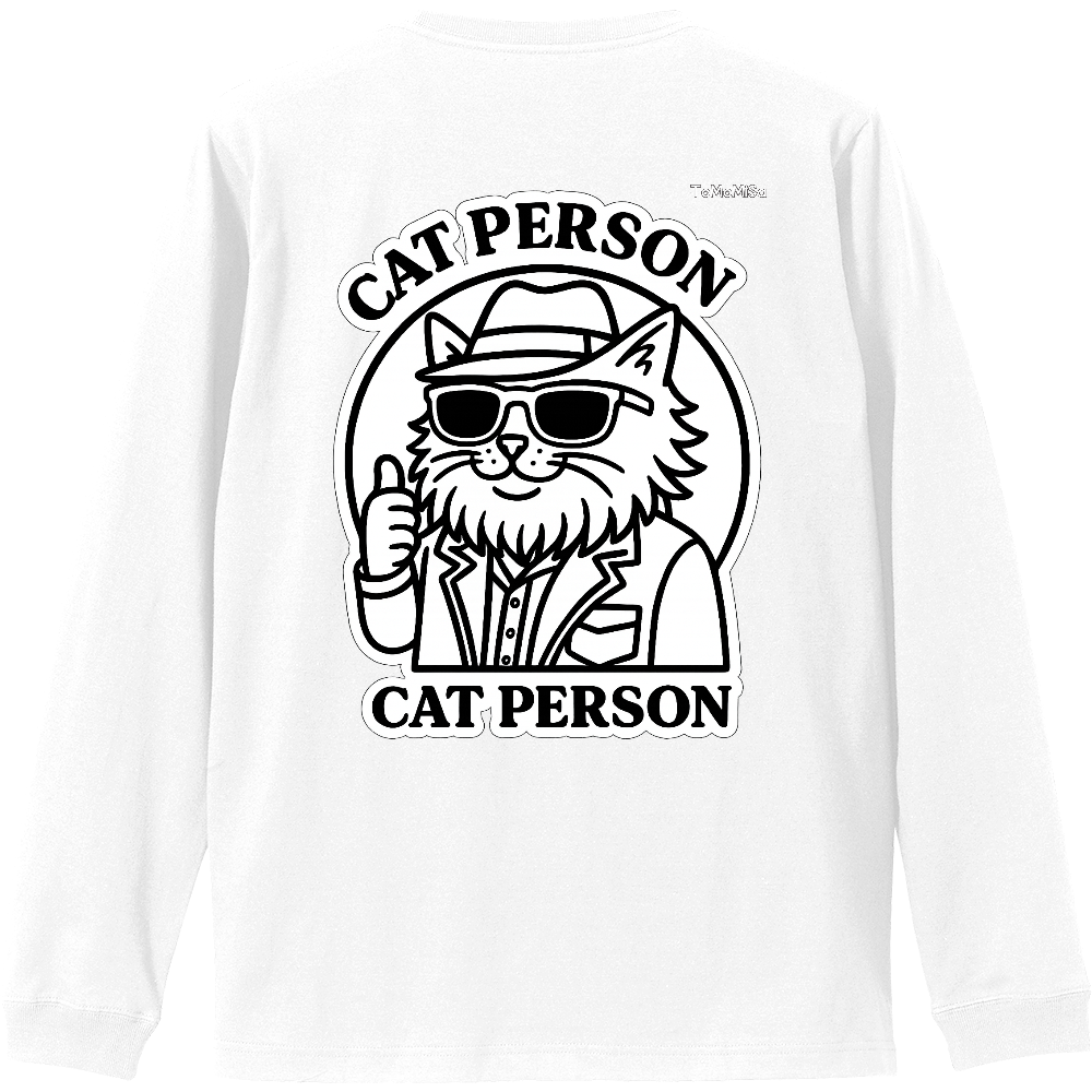 CAT PERSON -猫リブ長袖Tシャツ【S~XXL】