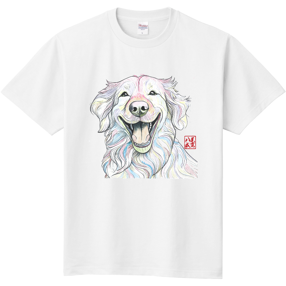 笑うゴールデンレトリバーTシャツ