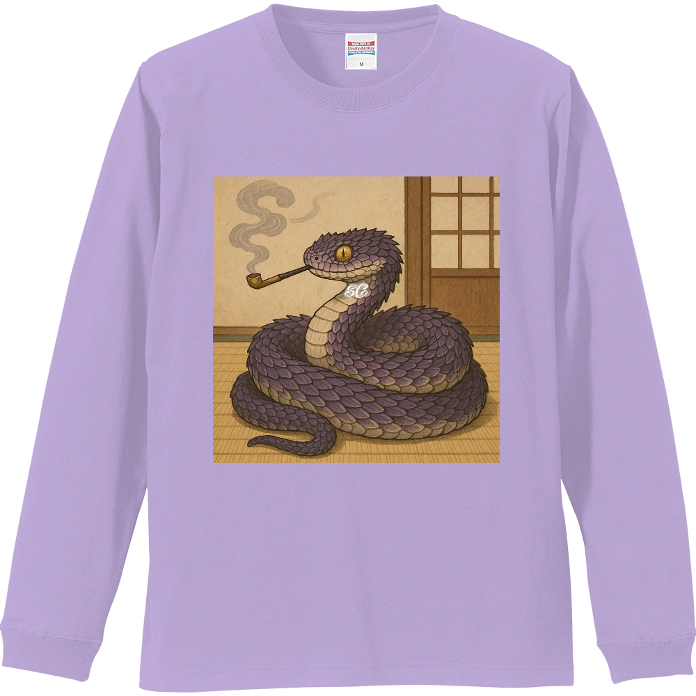 Smoking Culture ブッシュバイパー ロゴ 家紋 ロンT ライトパープル