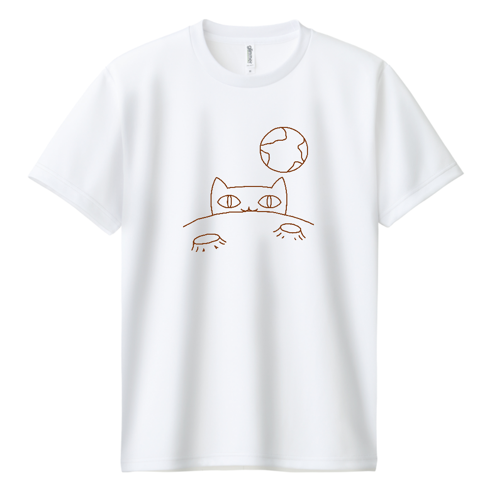 うちゅうとねこ ドライTシャツ
