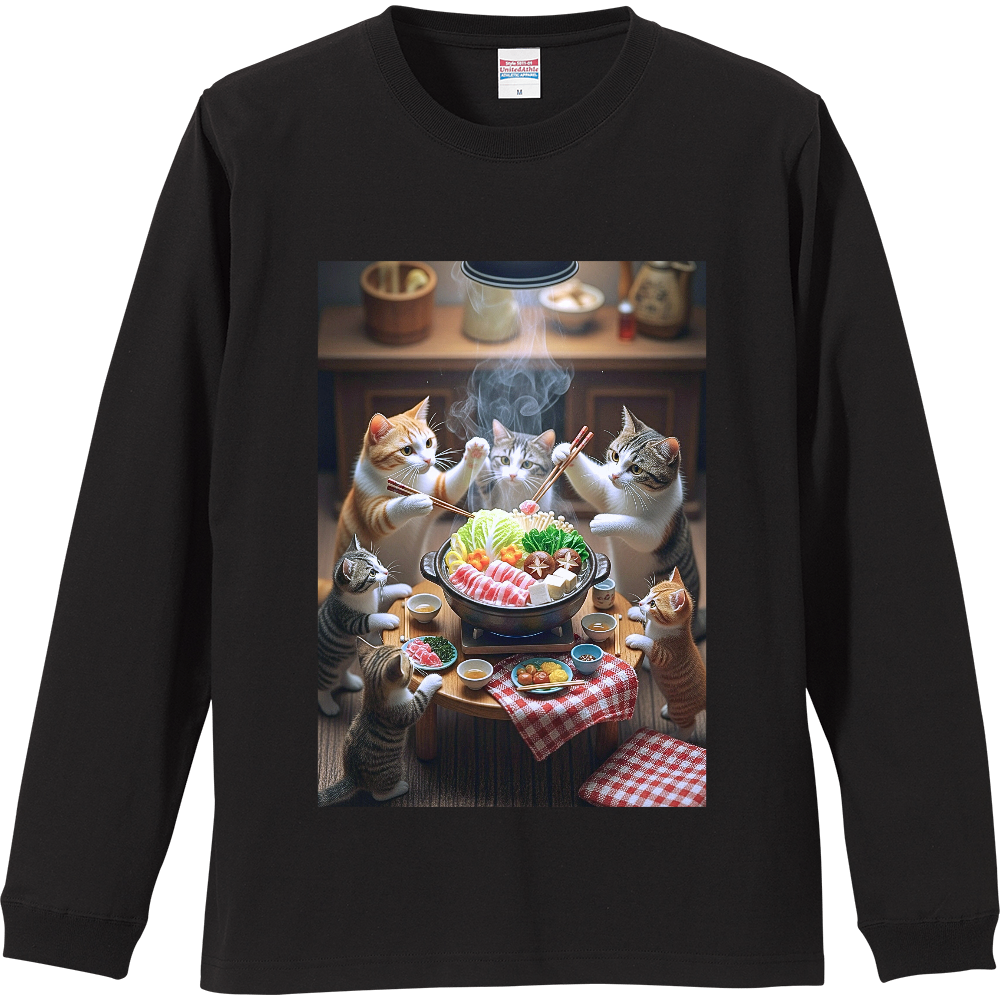 猫舌家族のあったか鍋会 ロングスリーブTシャツ