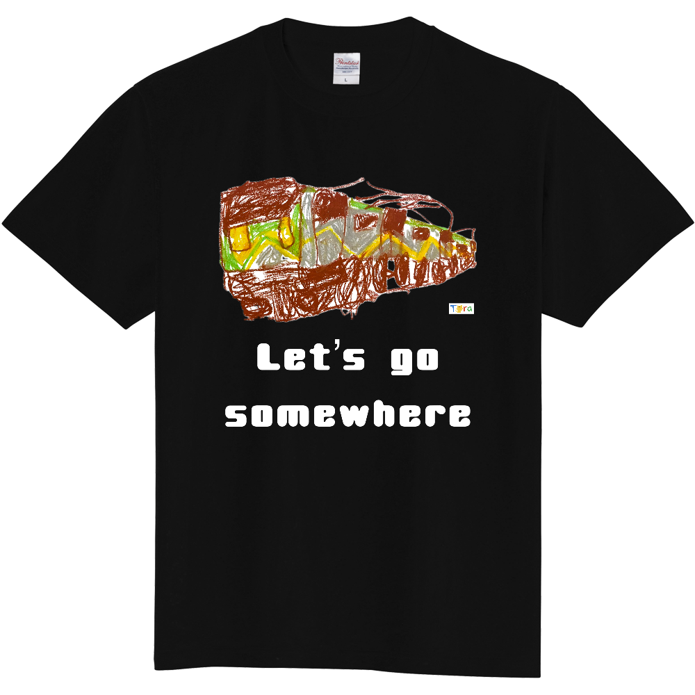 let's go電車_色も選べる親子Tシャツ（120サイズ〜）
