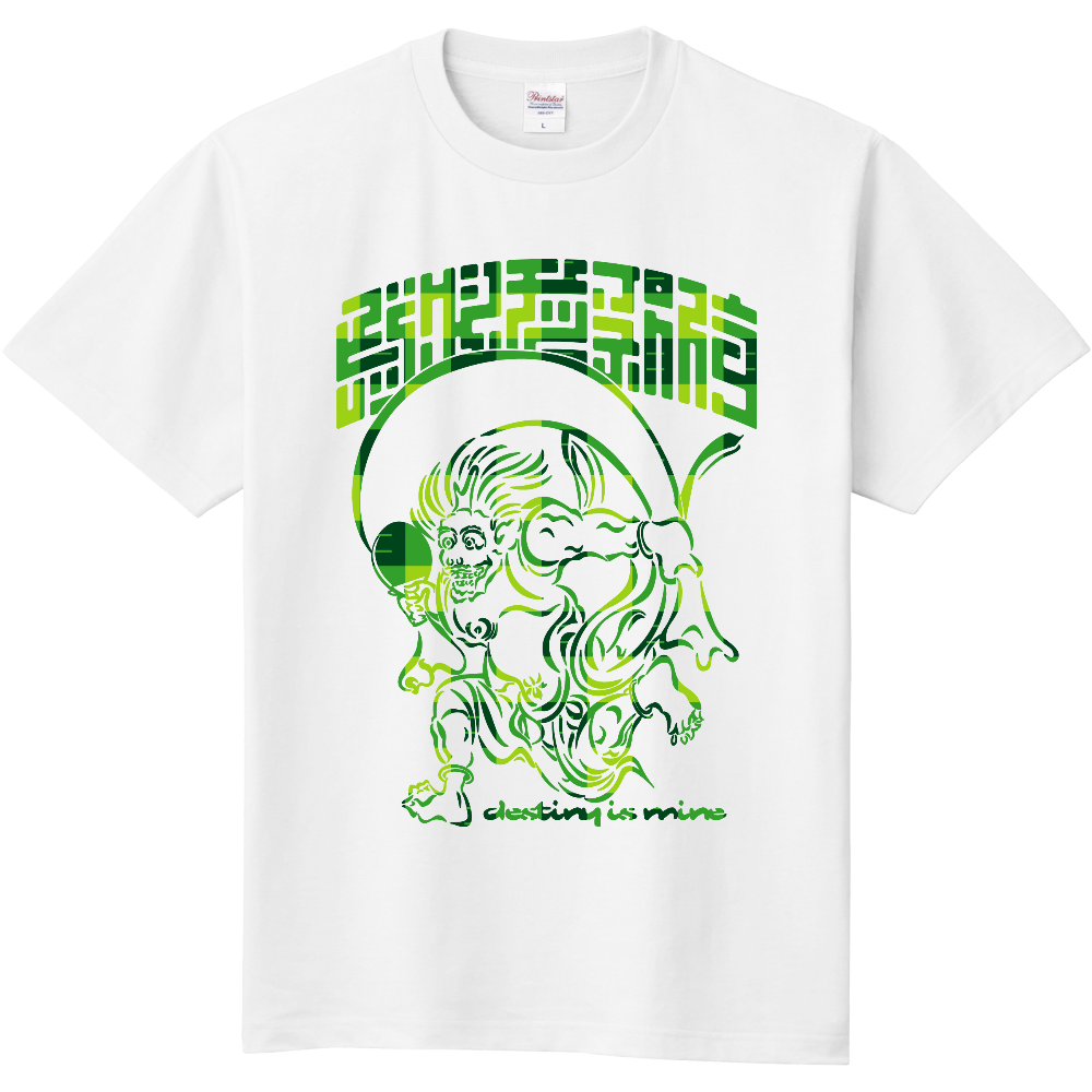 BIGCHIPS002 風神 Bギンガム 緑チェック Tシャツ色変更OK