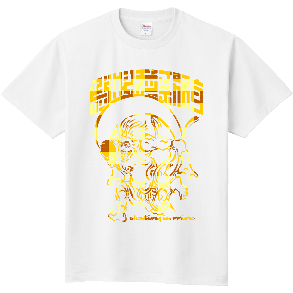 BIGCHIPS002 風神 Bギンガム 黄チェック Tシャツ色変更OK