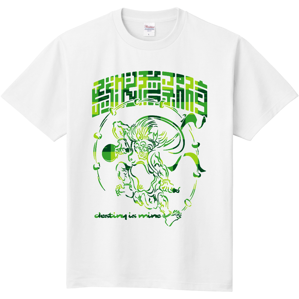 BIGCHIPS003 雷神 Bギンガム 緑チェック Tシャツ色変更OK