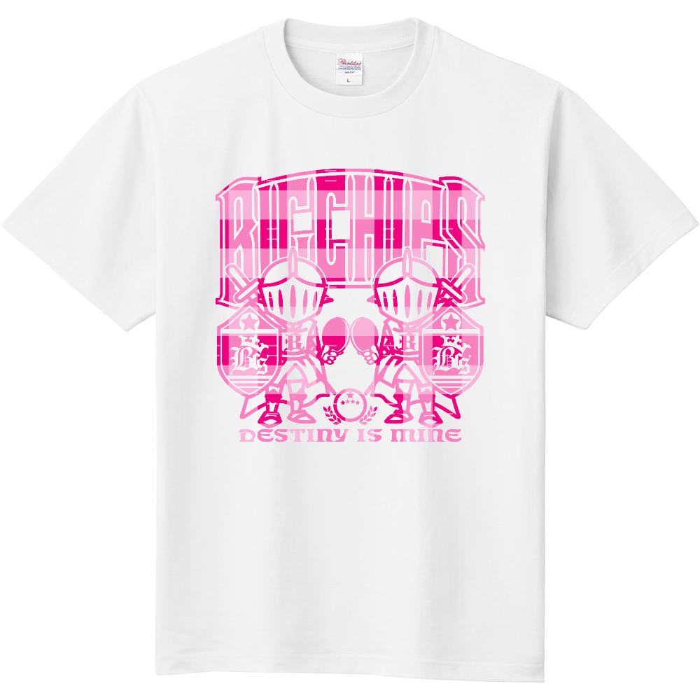 BIGCHIPS005 knights Bギンガム 桃チェック Tシャツ色変更OK