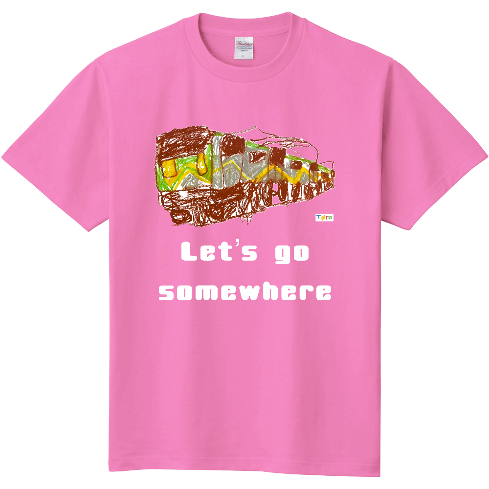 let's go電車_色が選べる子供Tシャツ100-110