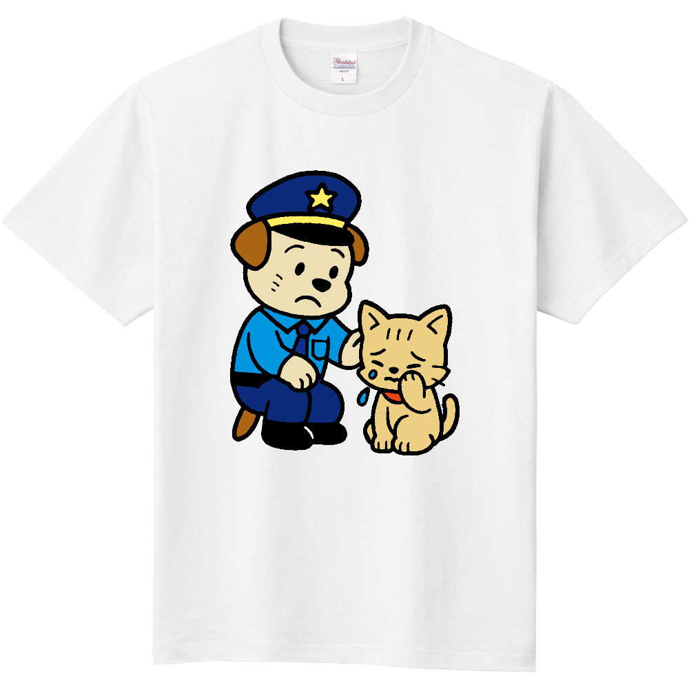 犬と泣いている子猫のＴシャツ