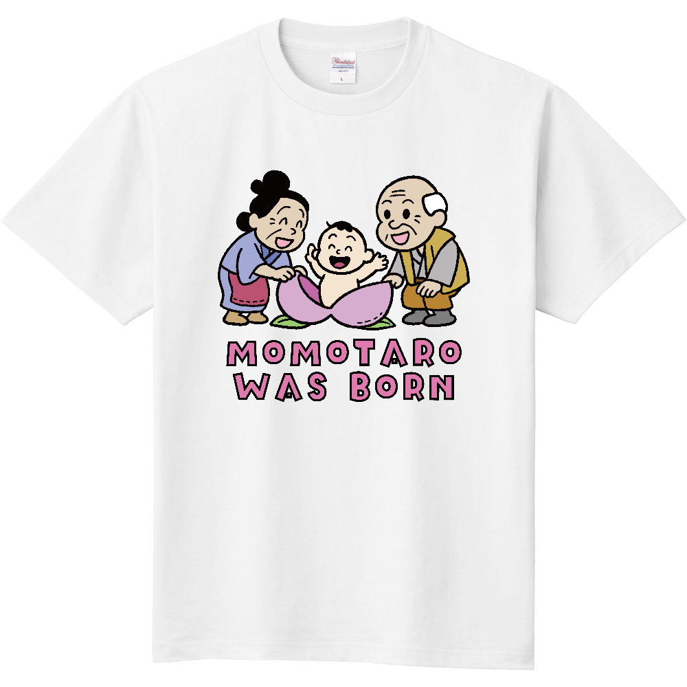 桃から赤ちゃんが出てきたＴシャツ