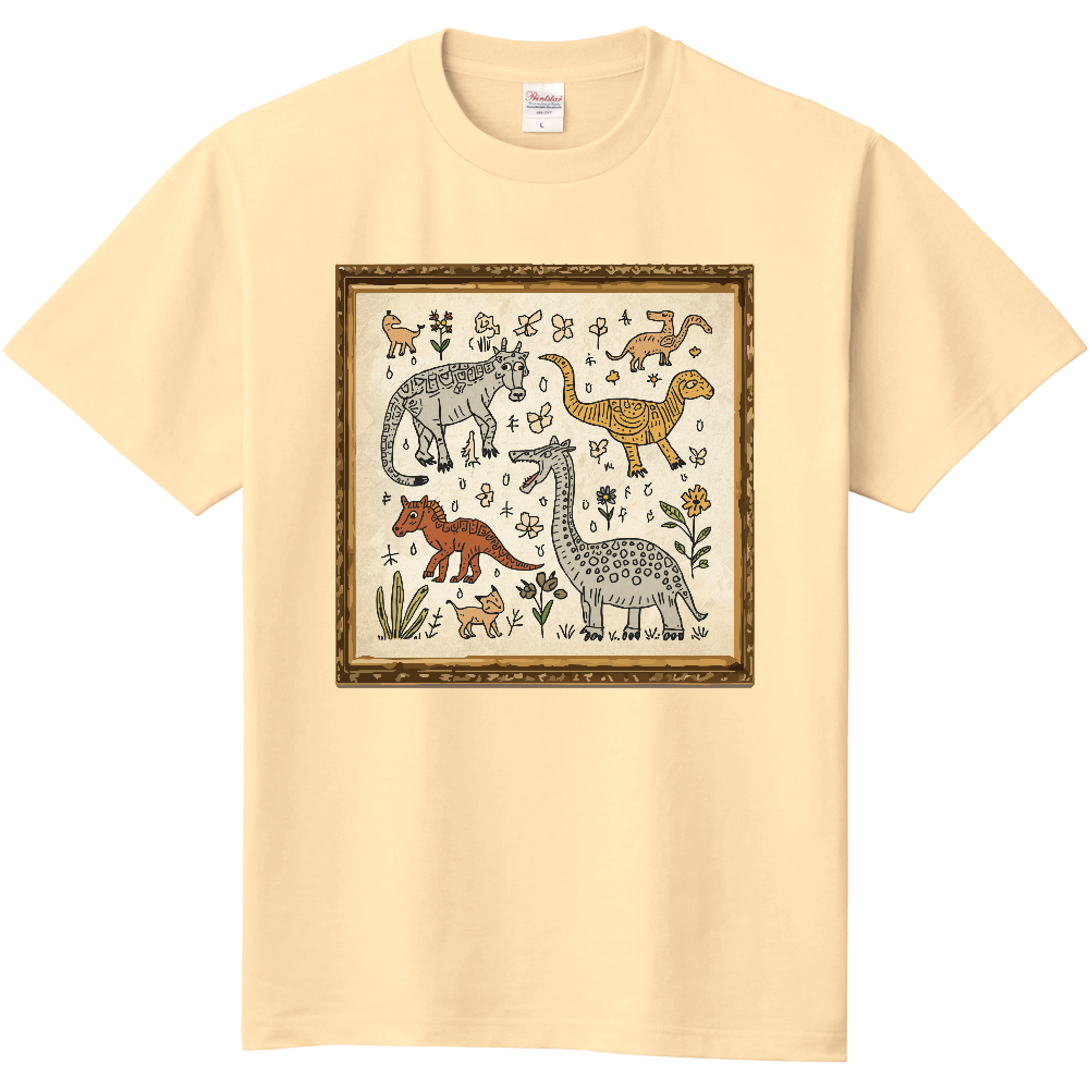 恐竜アートのＴシャツ