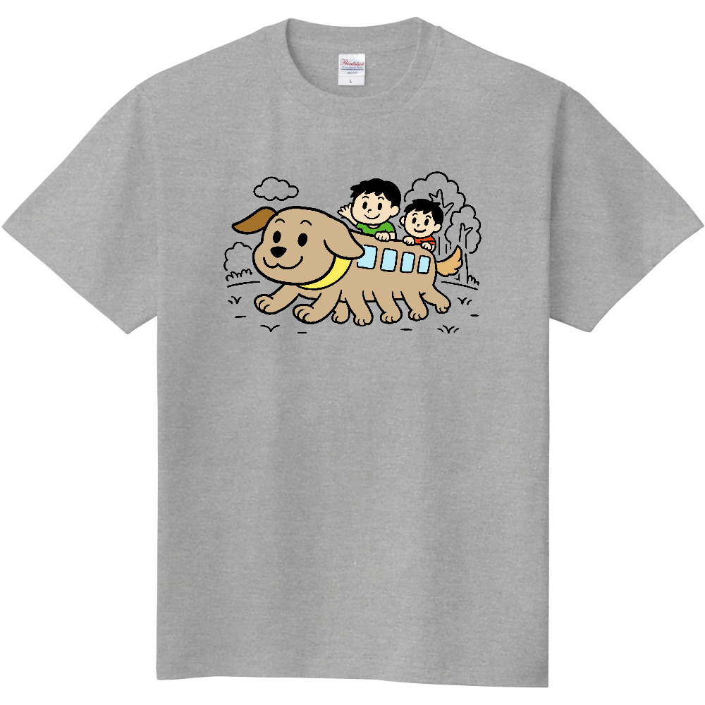 イヌバスに乗る兄弟のＴシャツ