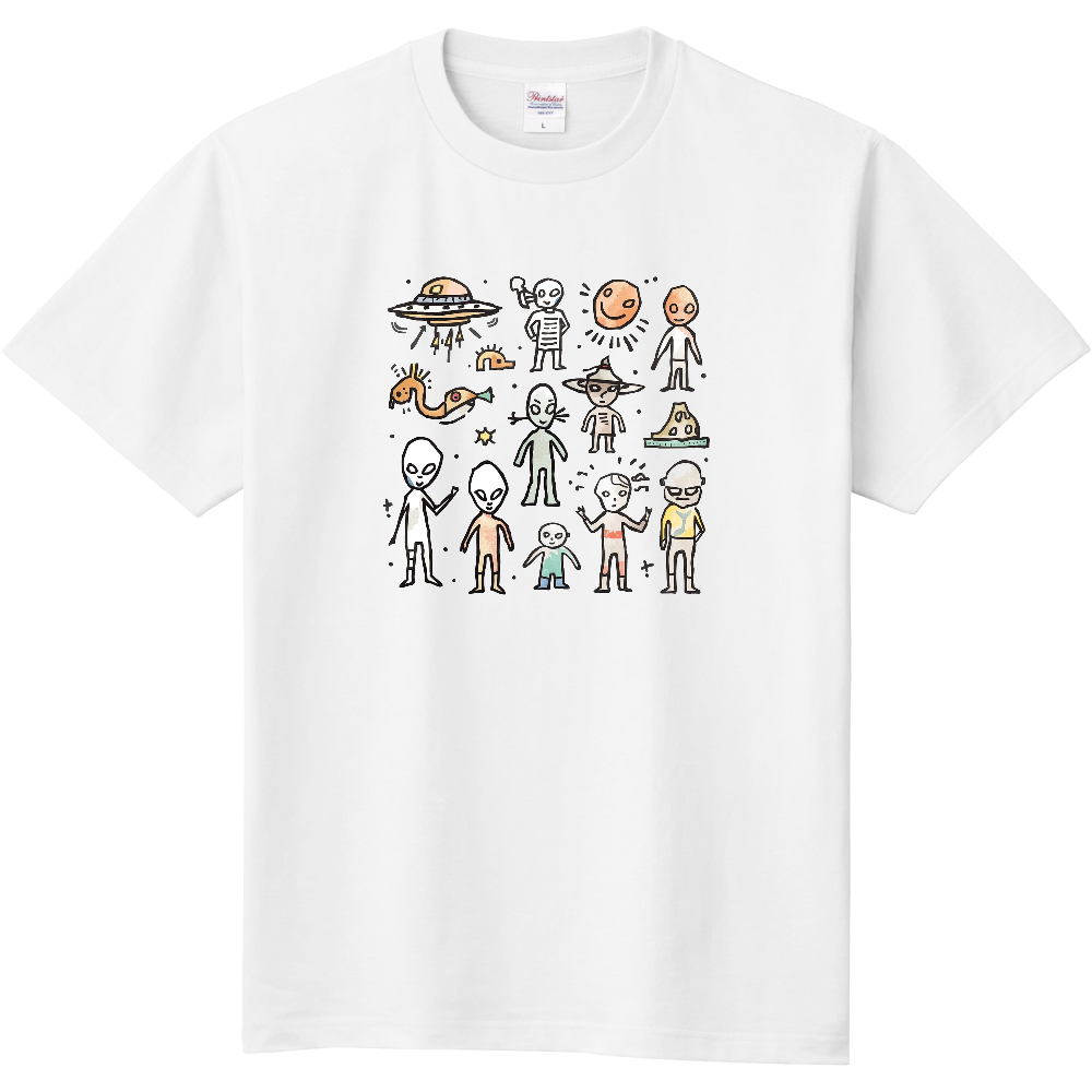 古代人が描いた宇宙人のＴシャツ