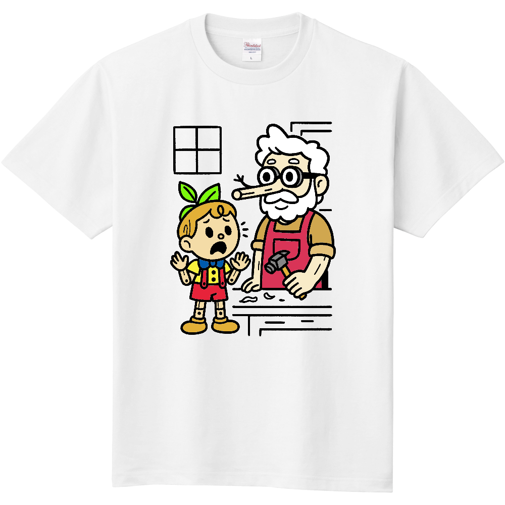 鼻が伸びたお爺さんのＴシャツ