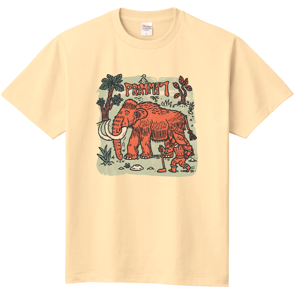 マンモスと狩人のＴシャツ