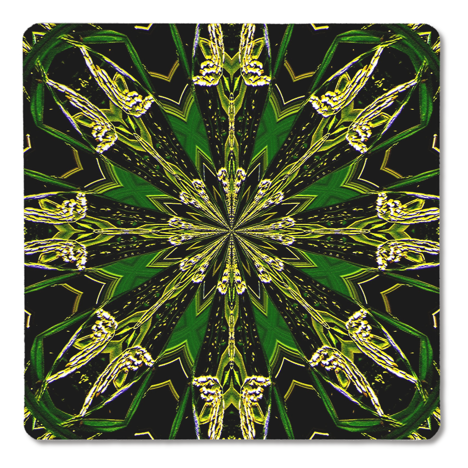 稲穂で描いた米の文字コースター２