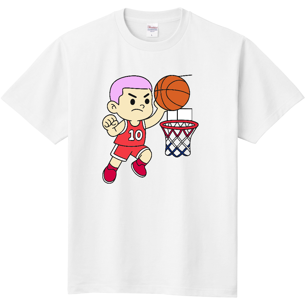 バスケ選手がゴールするＴシャツ