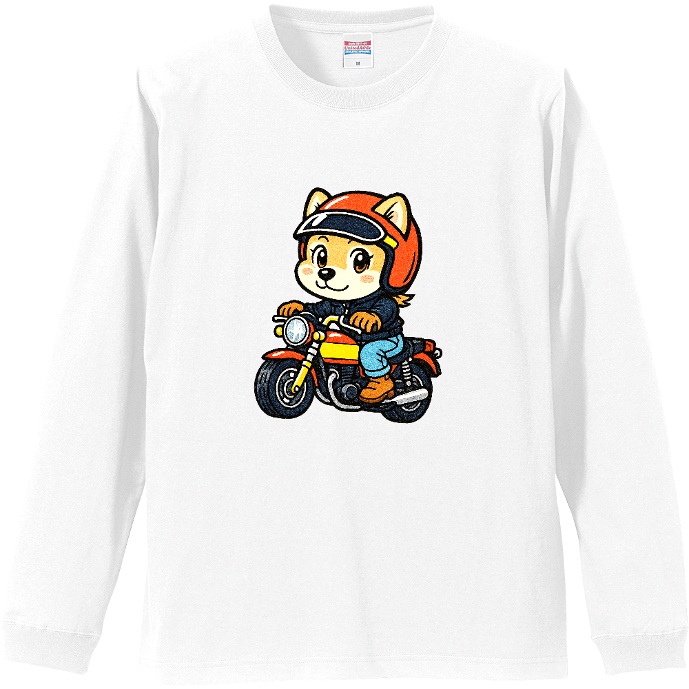 バイクライダー　柴 犬子　リブ付き 長袖Ｔシャツ