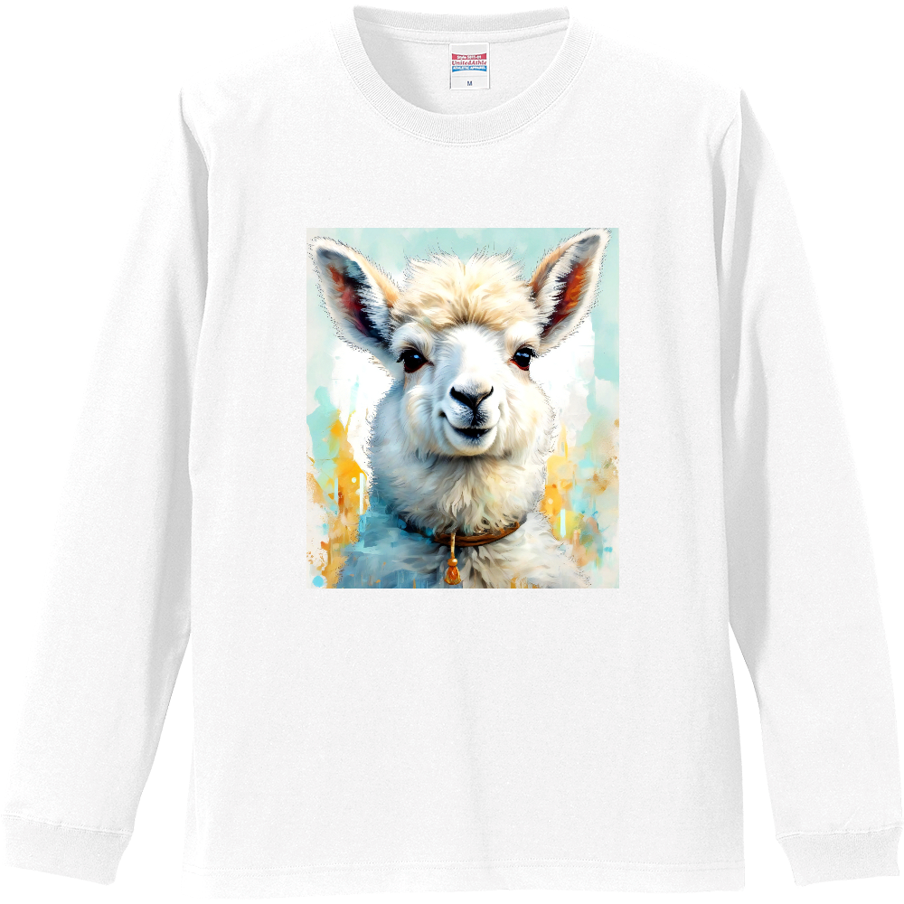 笑顔が素敵なアルパカちゃん　リブ付き 長袖Ｔシャツ