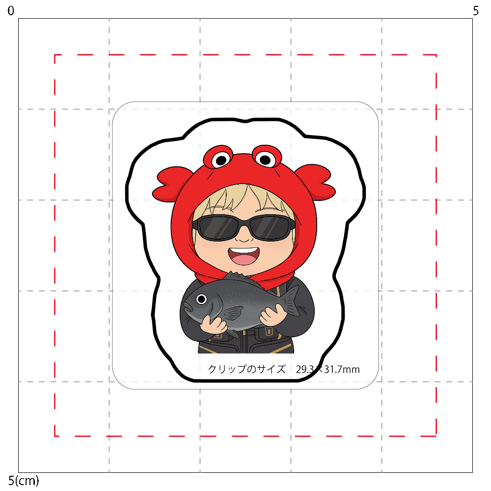 こいけかにアイコンアクリルクリップ