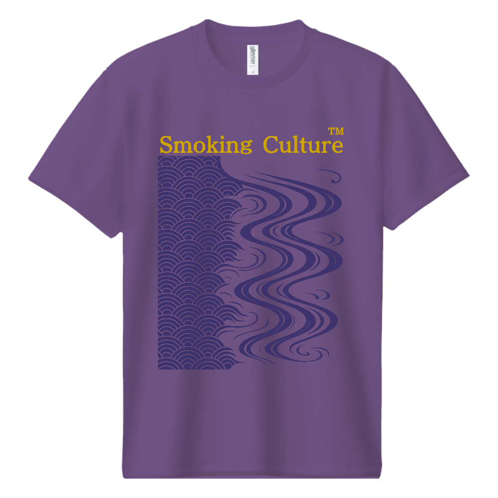 Smoking Culture ロゴ 波柄 火は消すな ミックスパープル