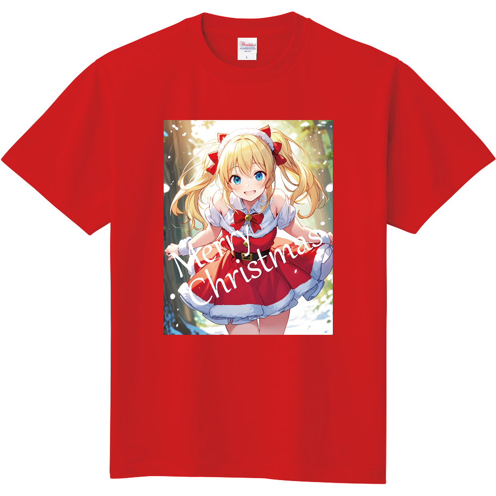 サンタコスの女の子のＴシャツ