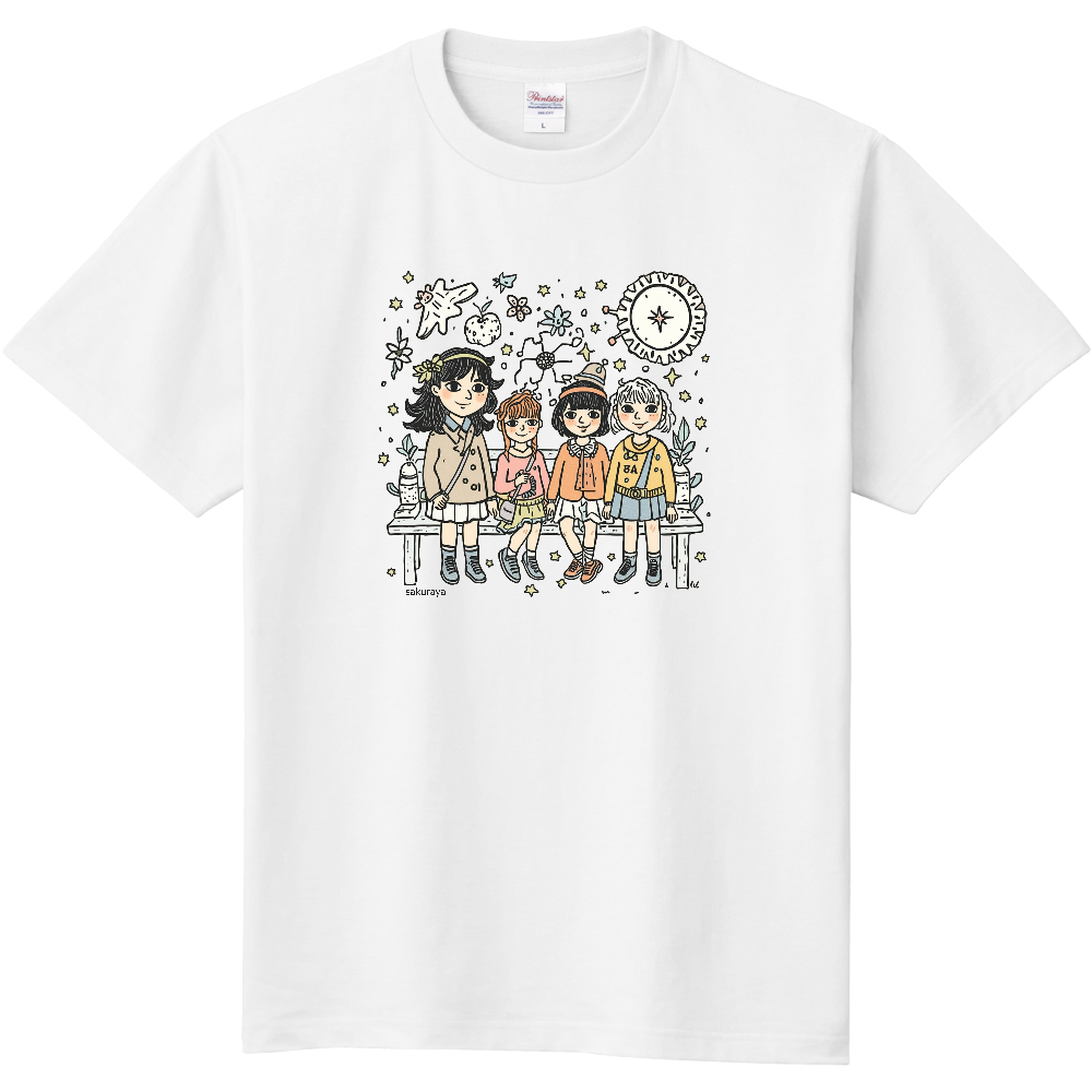 ピックニックに来た女の子たちのＴシャツ