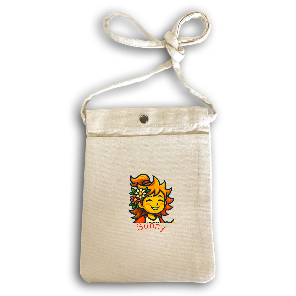 キャンバスフロントポケットサコッシュ「スポーティガール"サニー"」