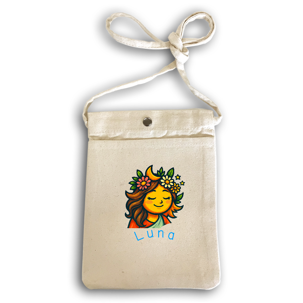キャンバスフロントポケットサコッシュ「月の女神"ルナ"」