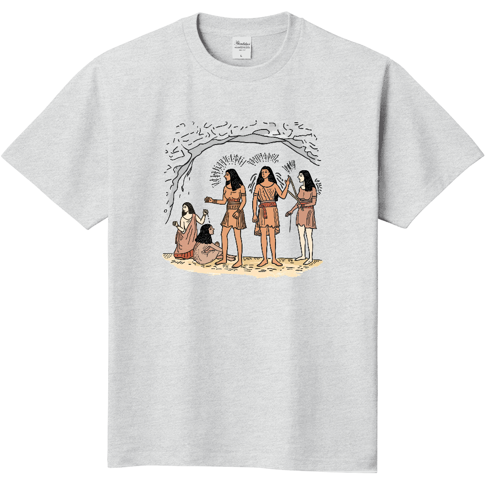 洞窟の中の女性のＴシャツ