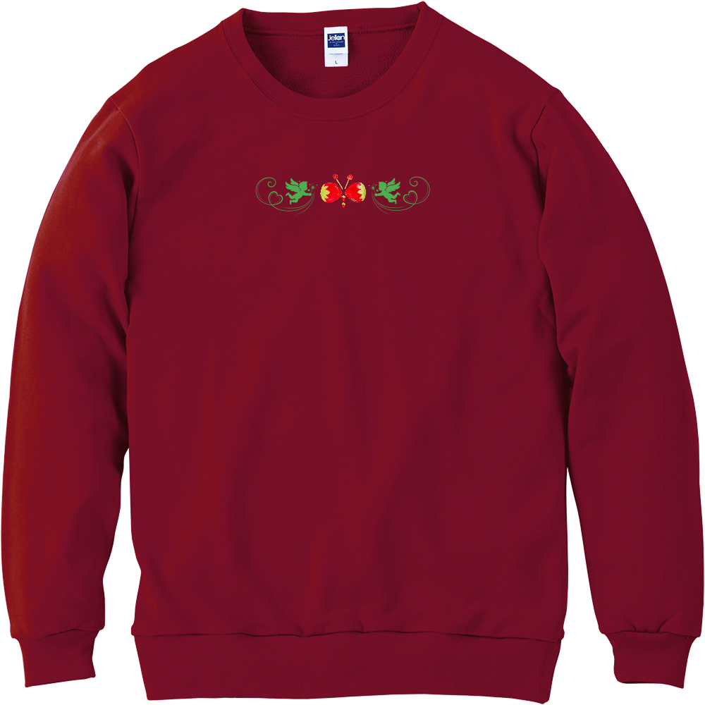 天使といちご蝶々 バーガンディ軽量スエット