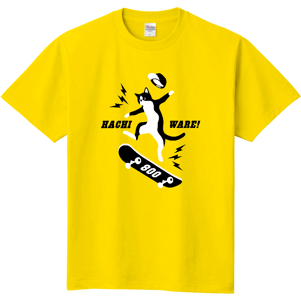 スケボー！ハチワレ猫！