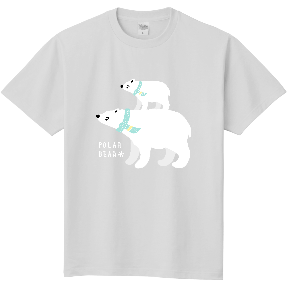 シロクマ親子 フラット（マフラーver）