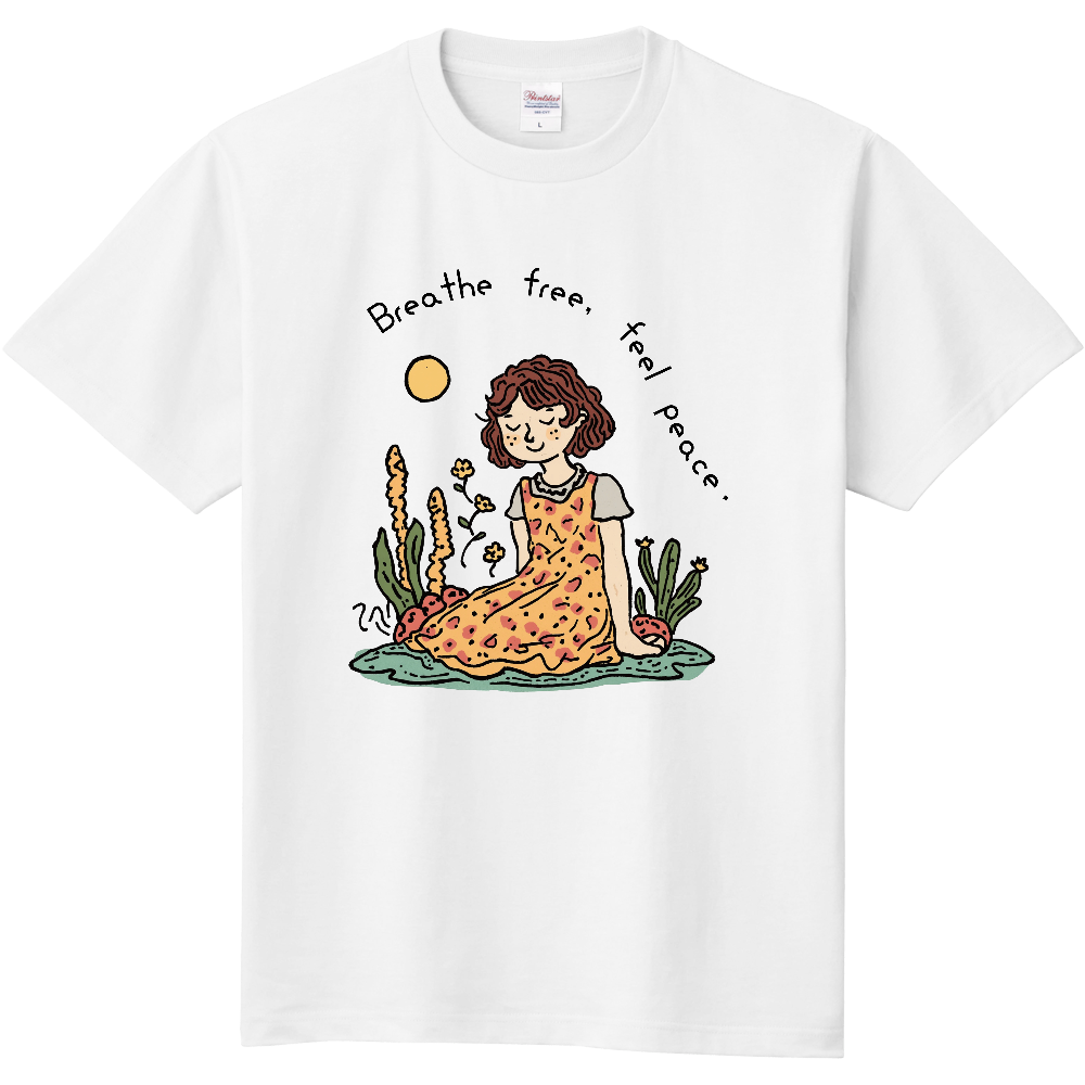 休憩する少女のＴシャツ