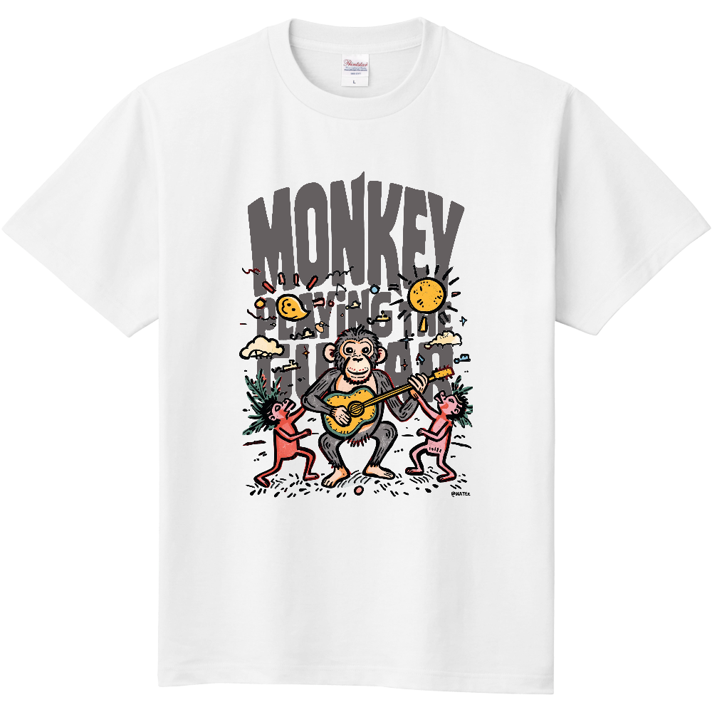 ギターを弾く猿のＴシャツ