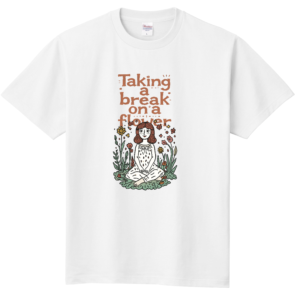 お花畑でひと休みのTシャツ