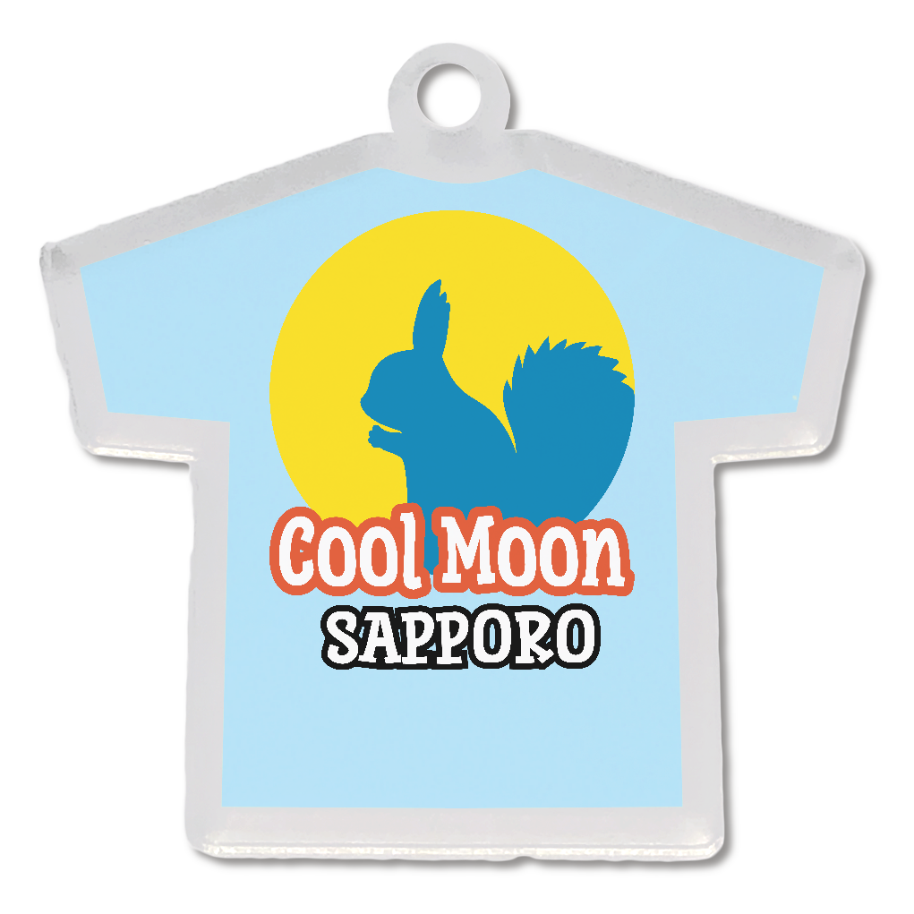 アクリルキーホルダー オリジナルロゴ(水色Tシャツ)4cm