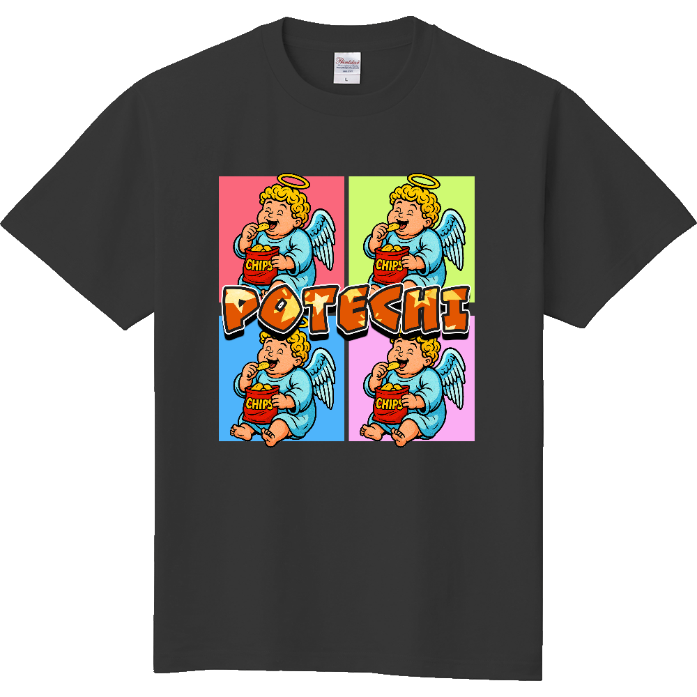 ポテチを食べる天使（エンジェルコアTシャツ）