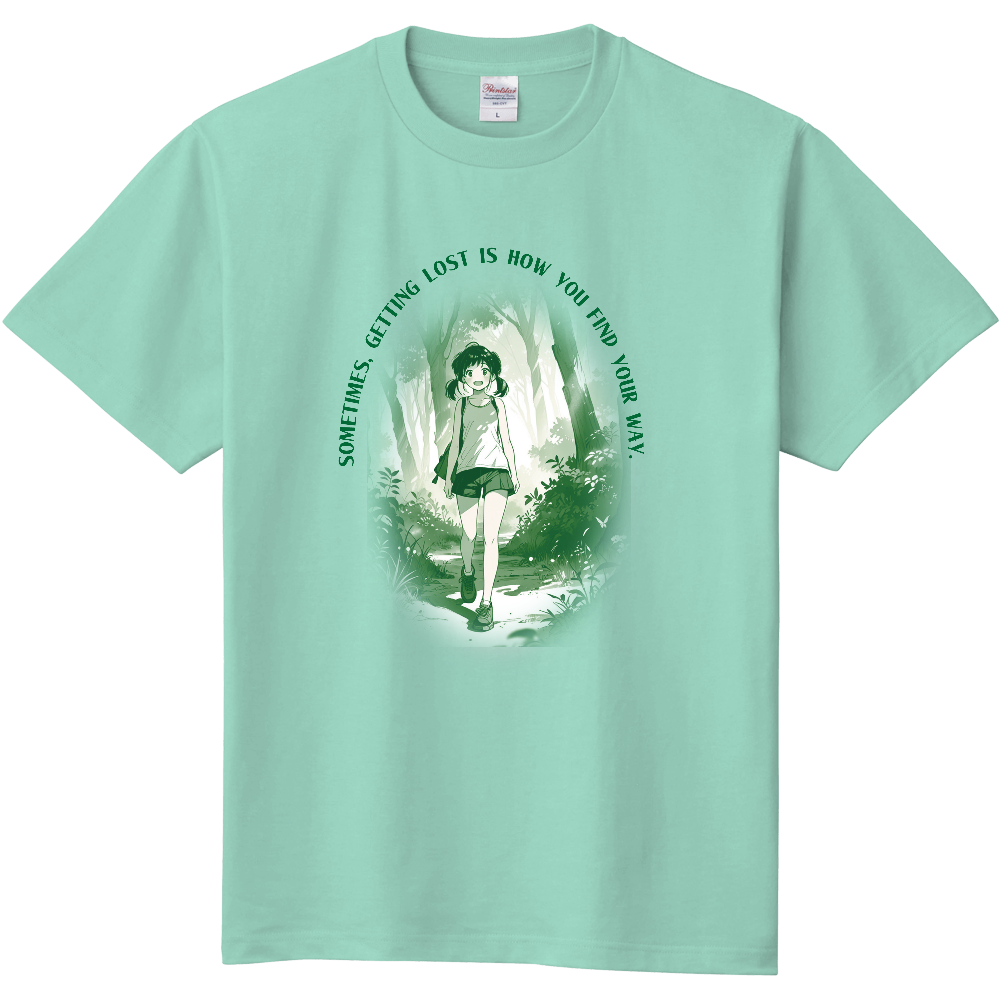 森を歩く少女のＴシャツ