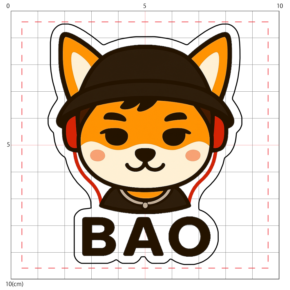 BAO　キツネロゴ①　アクリルステッカー